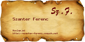 Szanter Ferenc névjegykártya